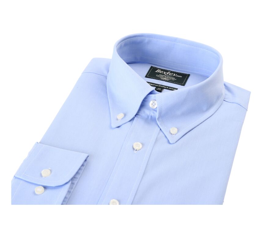 Chemise bleue Oxford à poche - Col américain - HAROLD