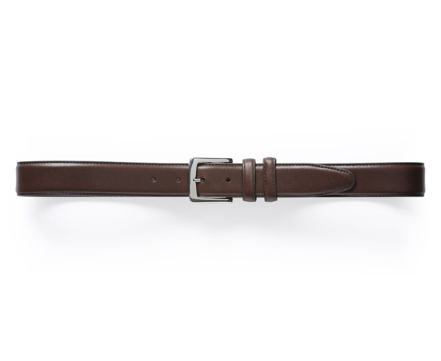 Ceinture luxe homme Chocolat - WESTGATE SILVER