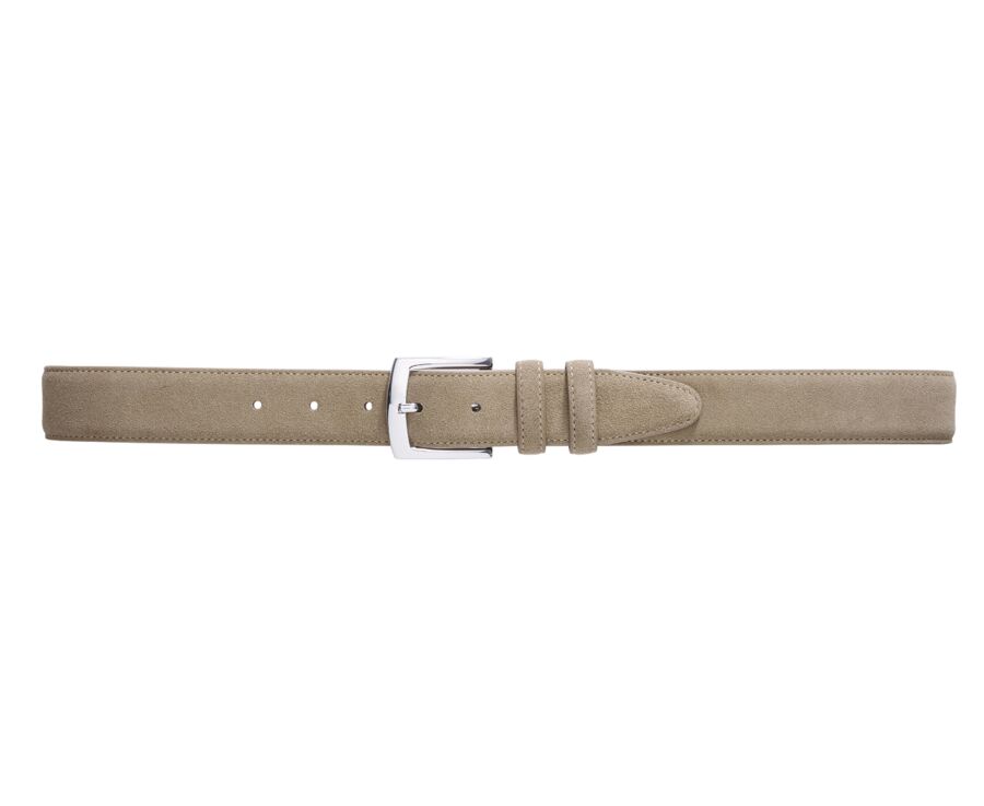 Ceinture luxe homme Velours Beige - WESTGATE SILVER