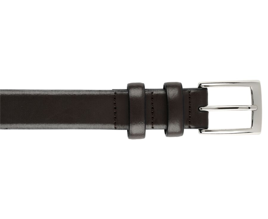 Ceinture costume homme en cuir Châtaigne   - RAMSGATE SILVER