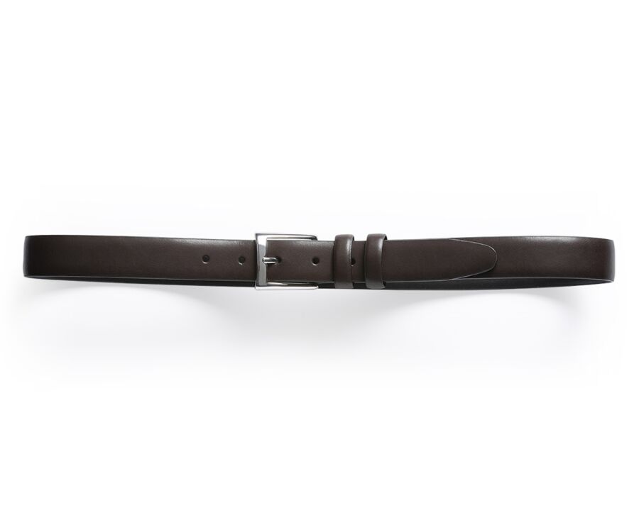 Ceinture costume homme en cuir Châtaigne   - RAMSGATE SILVER