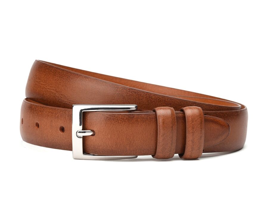 Ceinture costume homme en cuir Gold Patiné - RAMSGATE SILVER