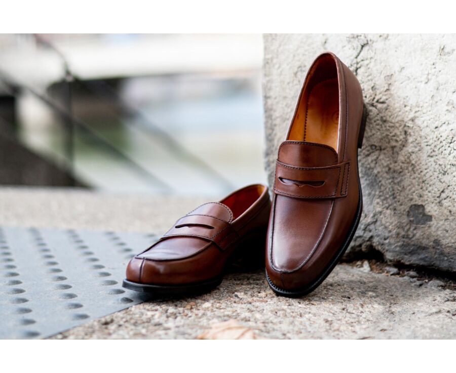 Mocassin homme cuir Châtaigne - WEMBLEY CLASSIC