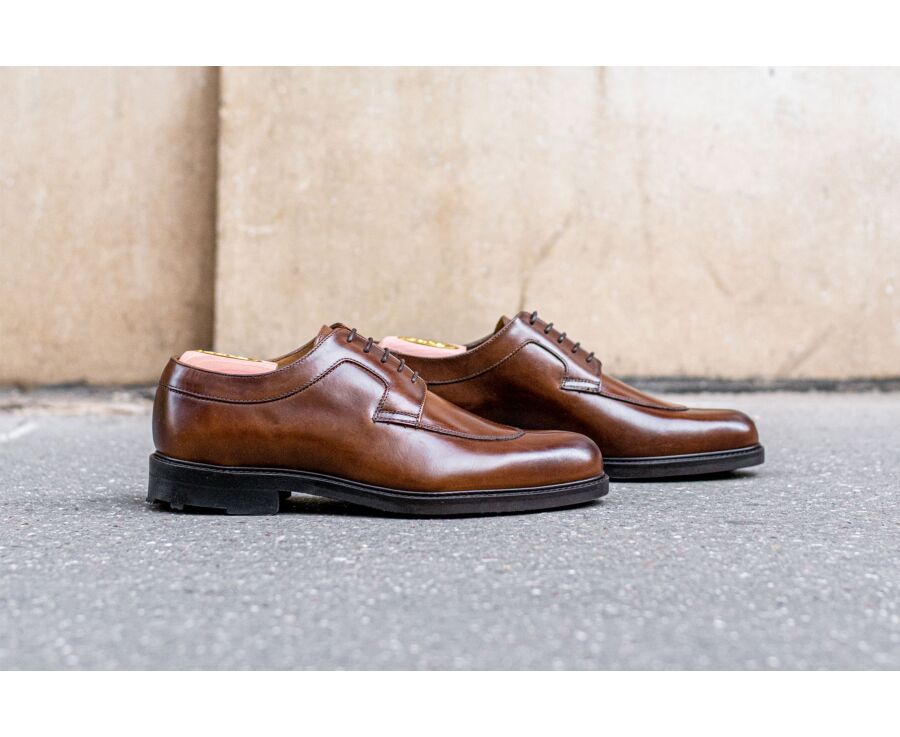 Derbies homme Cognac semelle gomme - KENT GOMME COUNTRY