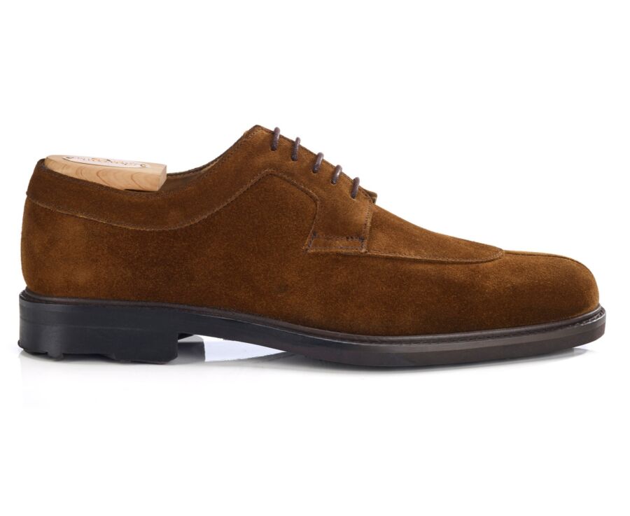 Derbies homme Velours Havane semelle gomme - KENT GOMME COUNTRY