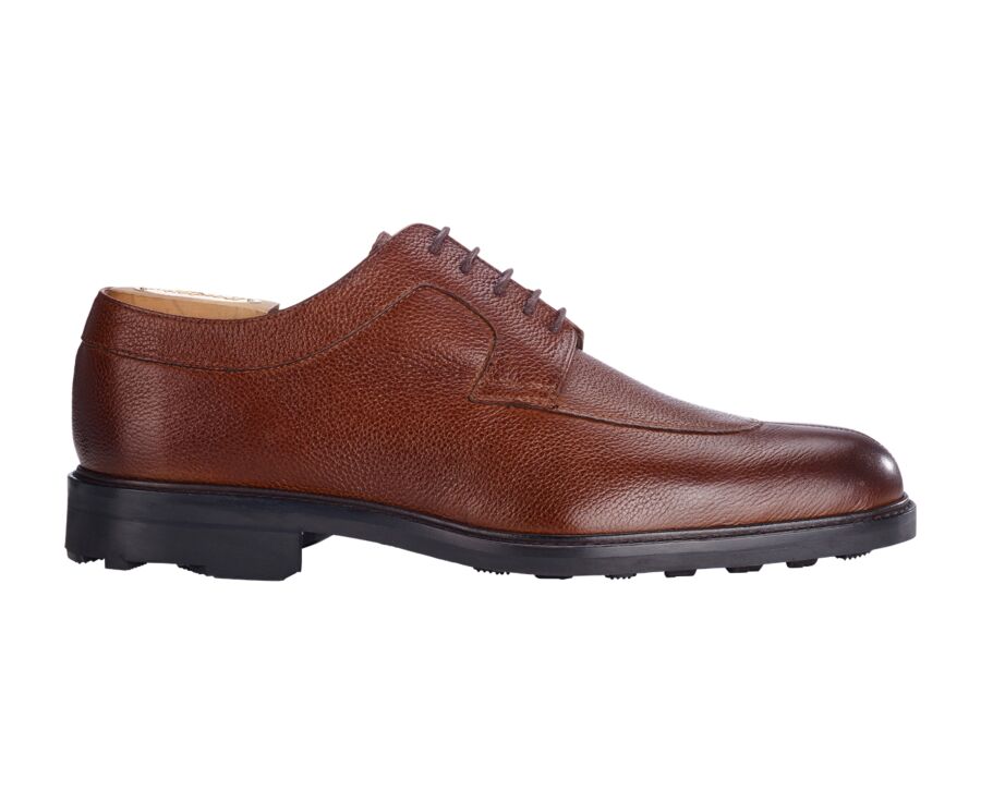 Derbies homme Cognac Grainé semelle gomme - KENT GOMME COUNTRY