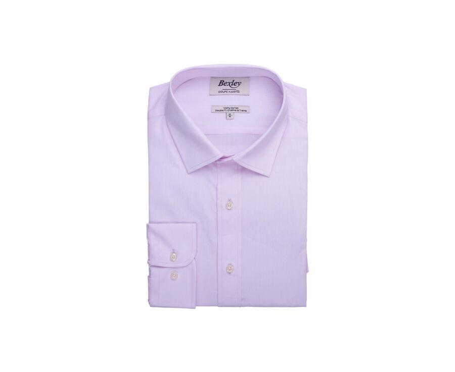 Chemise Popeline homme - Rose Pale - Col français - LOUIS