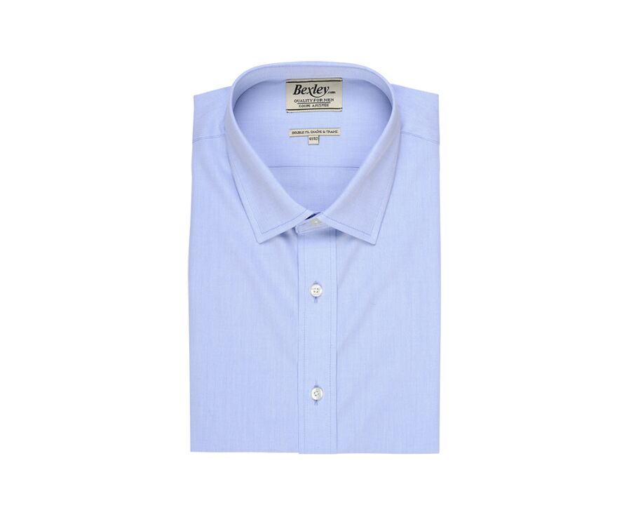 Chemise bleu ciel popeline - Col français - LOUIS.
