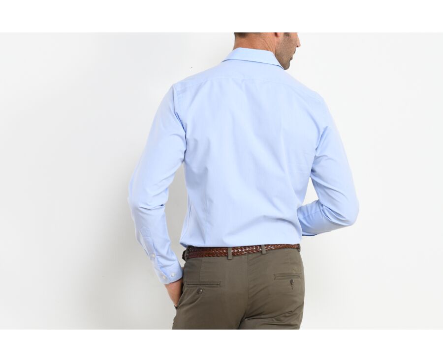 Chemise bleu ciel popeline - Col français - LOUIS.