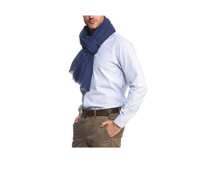 Chemise à carreaux fins blancs et bleus - MARTIN