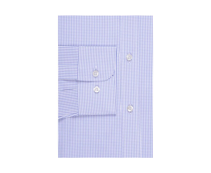 Chemise à carreaux fins blancs et bleus - MARTIN