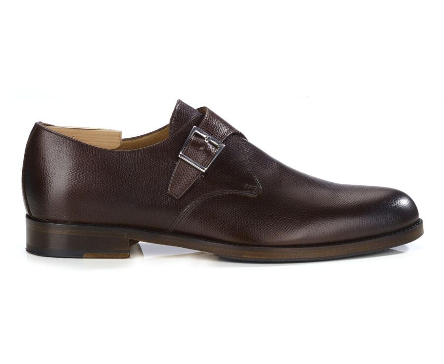 Chaussures cuir avec boucle Chocolat Grainé - BLOOMINGDALE SILVER