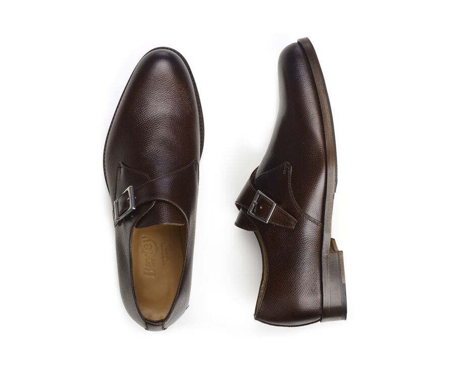 Chaussures cuir avec boucle Chocolat Grainé - BLOOMINGDALE SILVER