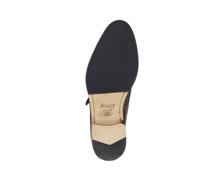 Chaussures cuir avec boucle Chocolat Grainé - BLOOMINGDALE SILVER