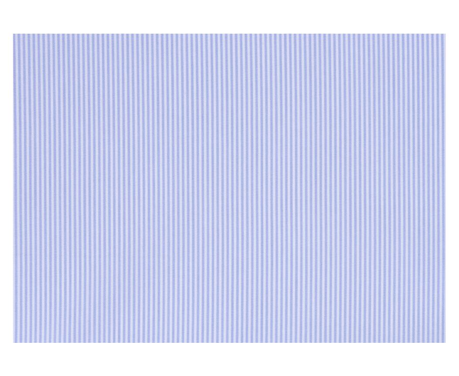 Chemise à fines rayures bleues poche poitrine - AUGUSTIN