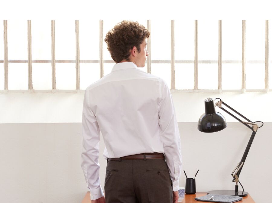 Chemise blanche coton twill double fil - GIORGIO