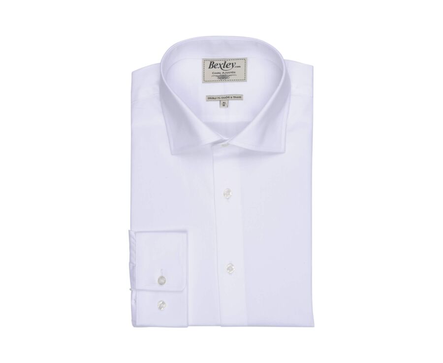 Chemise blanche coton twill double fil - GIORGIO