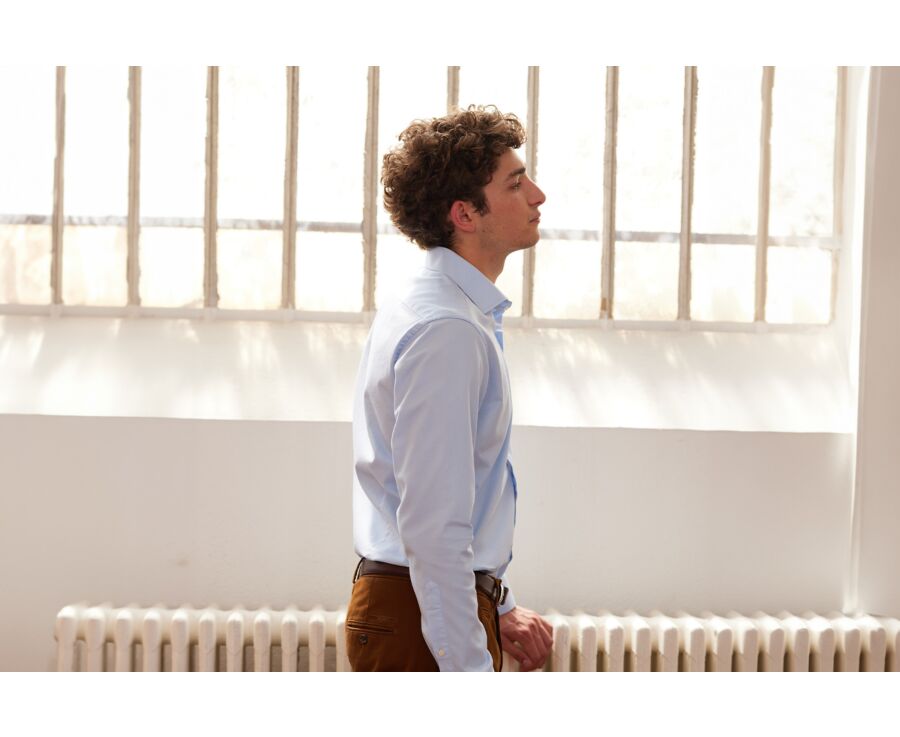 Chemise Bleue pâle coton - GIORGIO