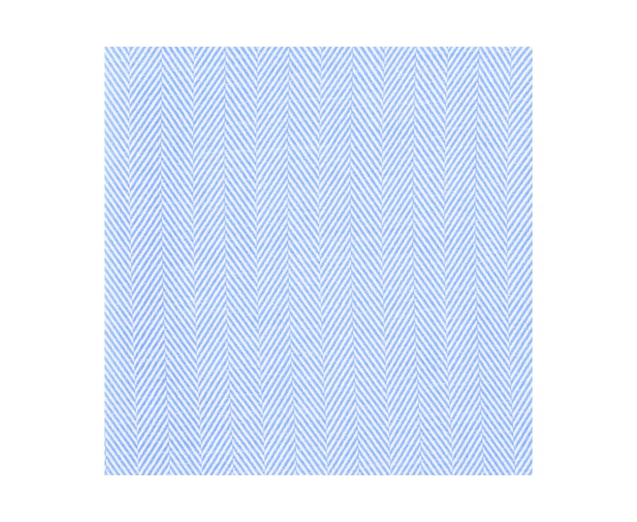 Chemise bleue twill chevrons - Col italien - LUIGI