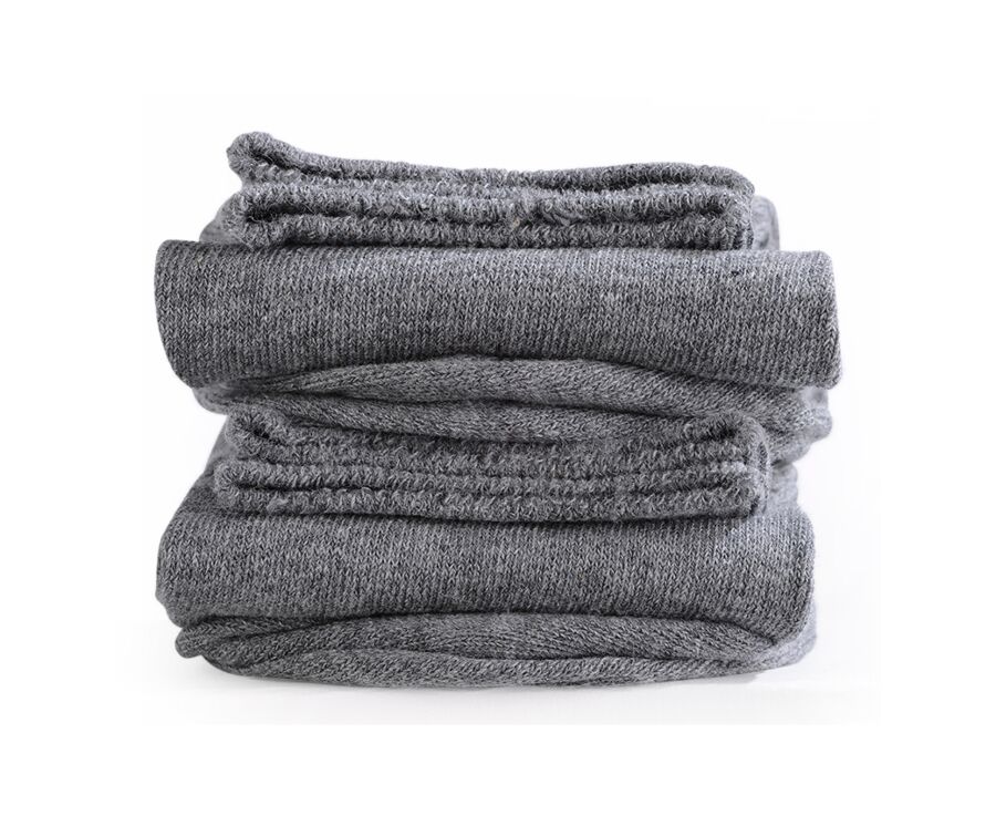 Chaussettes homme épaisses coton Gris Chiné