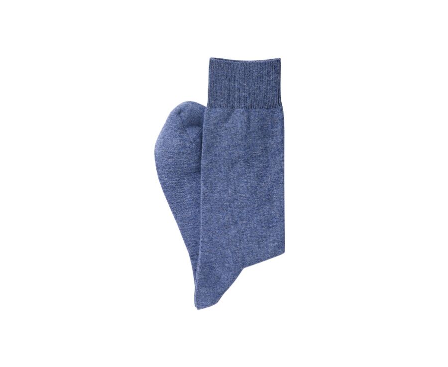 Chaussettes homme épaisses coton Bleu foncé chiné - CHAUSSETTES ÉPAISSES COTON