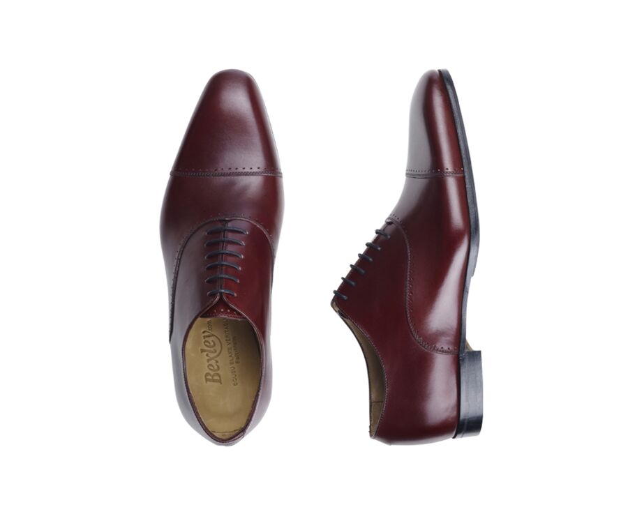 Richelieu homme Bordeaux semelle cuir - STRESA