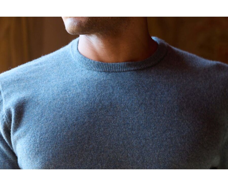 Pull col rond homme laine Vert chiné - CONAN