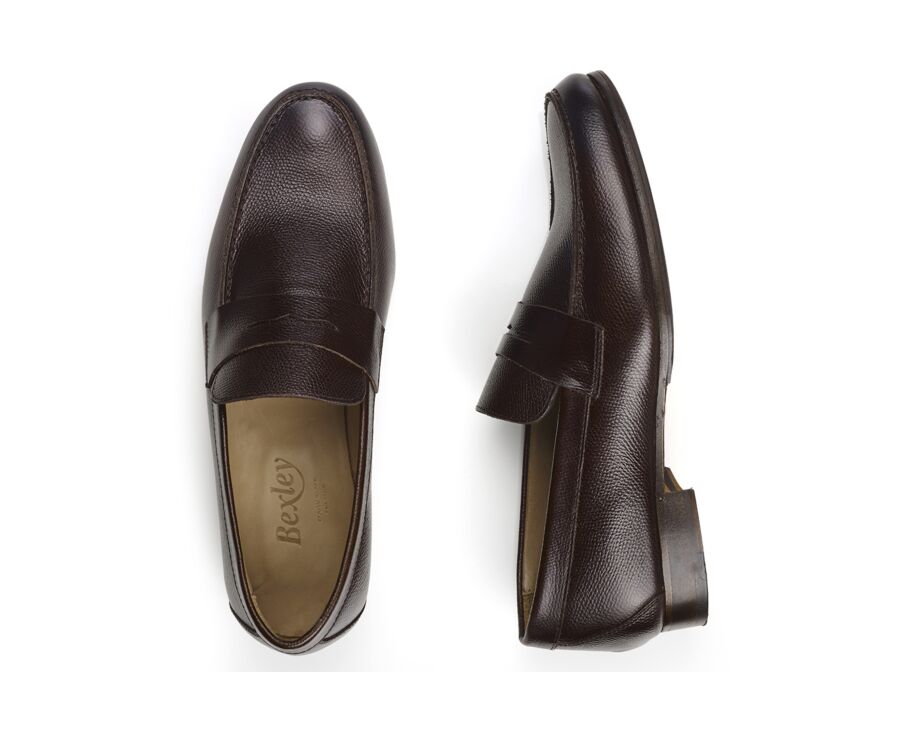 Mocassin homme cuir Chocolat Grainé  - DAVIES