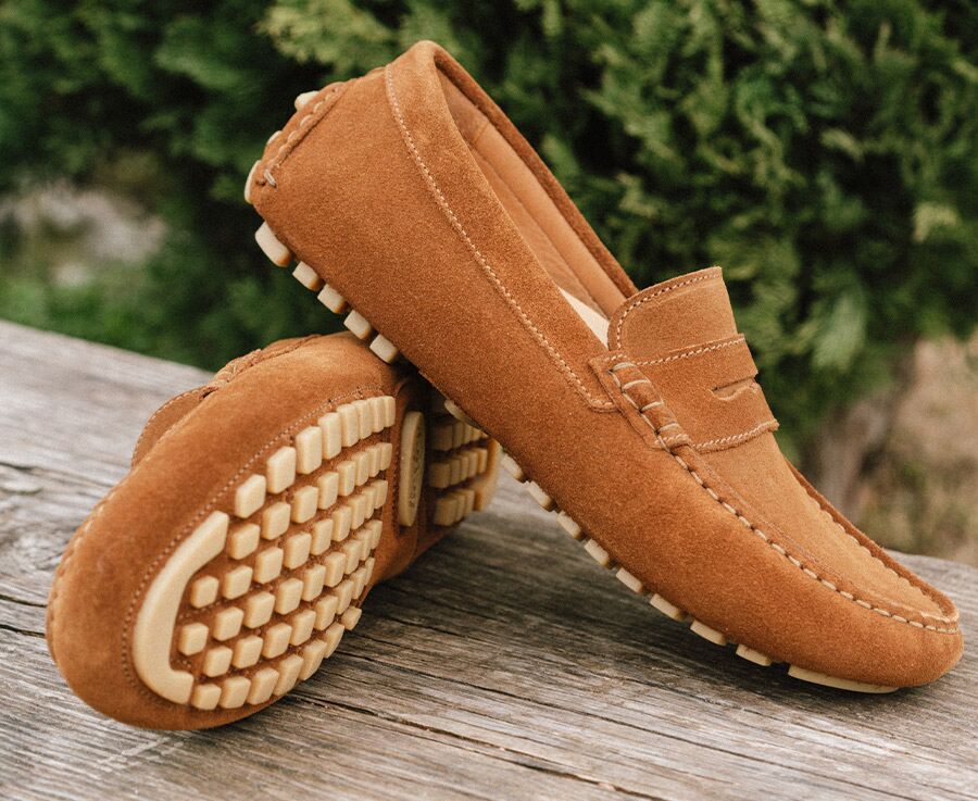 Mocassin été homme Velours Caramel - FERGUSON