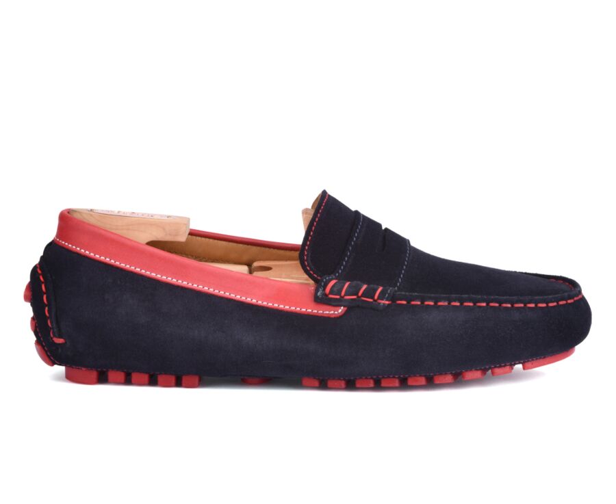 Mocassin Velours - Marine & Rouge - FERGUSON