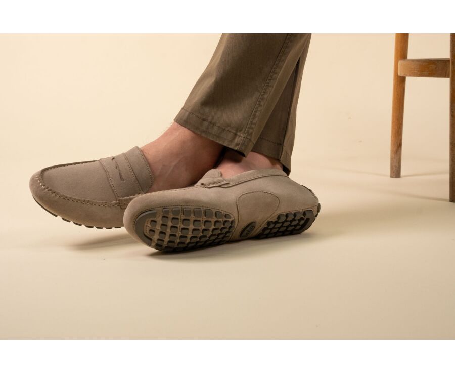 Mocassin Homme - Velours Greige - FERGUSON