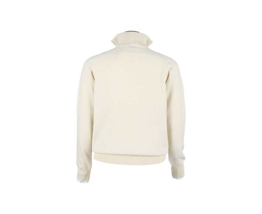 Pull homme laine col zippé Écru - KENNETH