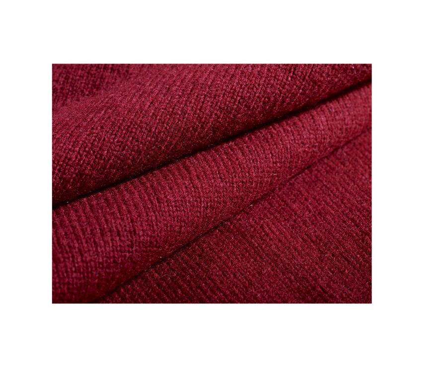 Pull homme laine col zippé Rouge Sombre - KENNETH