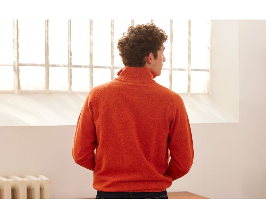 Pull homme laine col zippé Ambre - KENNETH