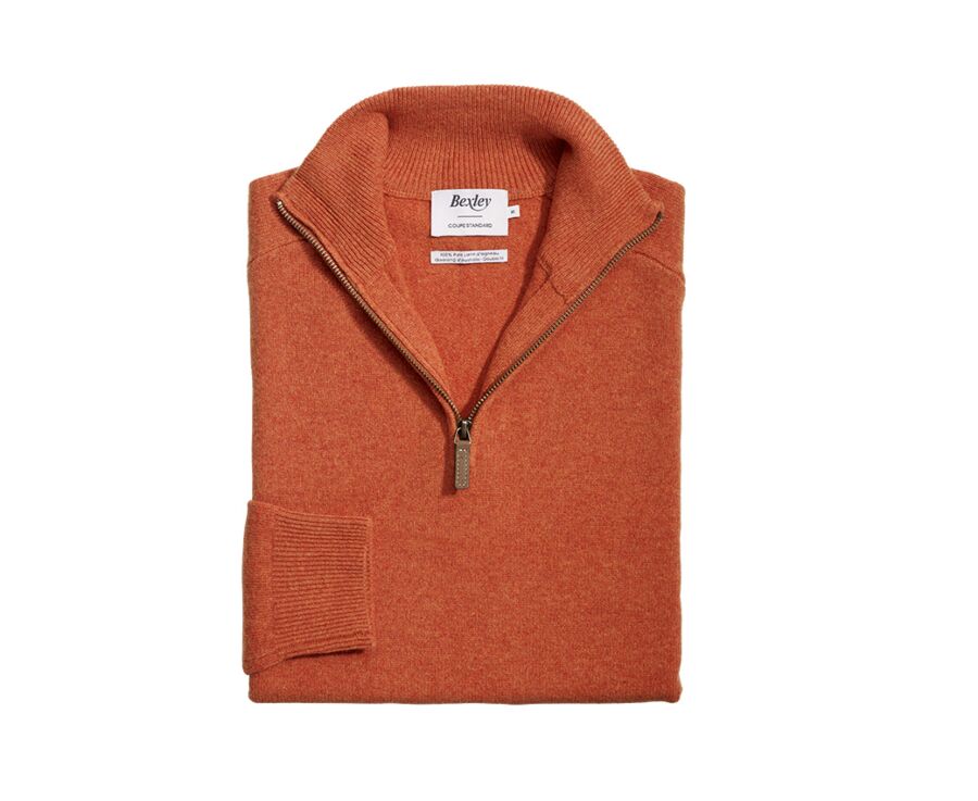 Pull homme laine col zippé Ambre - KENNETH
