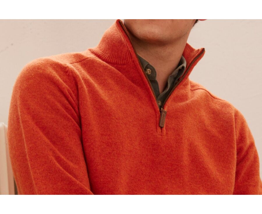 Pull homme laine col zippé Ambre - KENNETH
