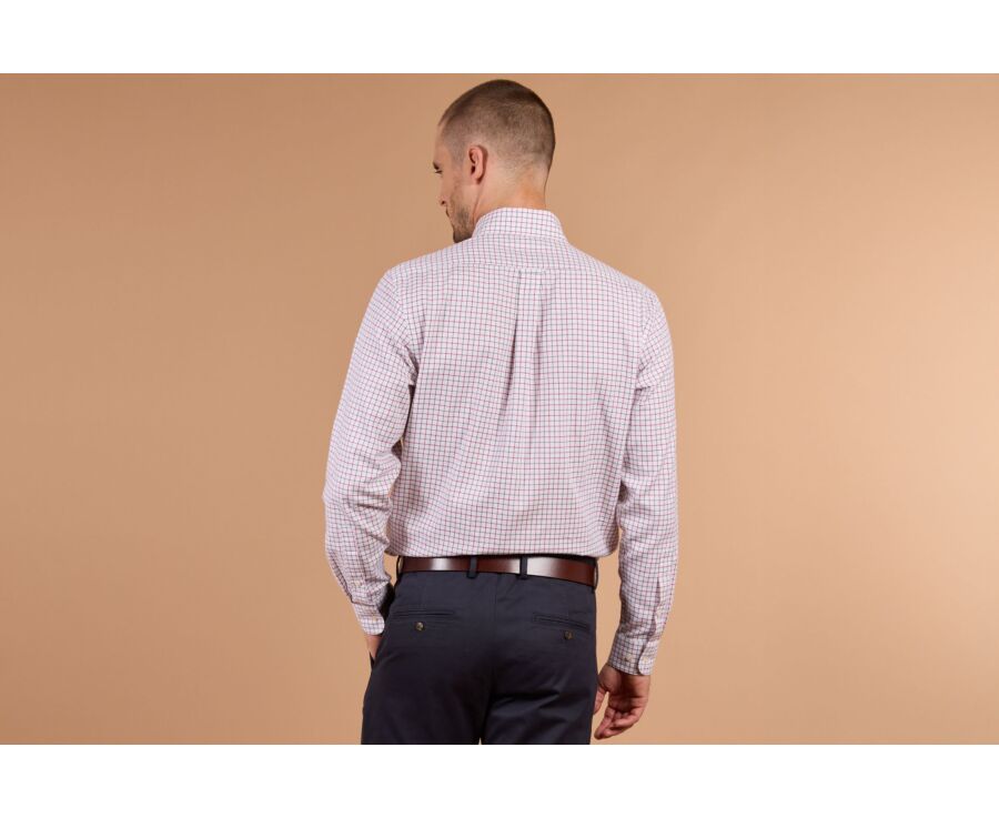 Chemise homme à carreaux rouge et vert en flanelle - LINDSAY