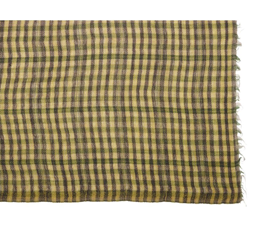 Écharpe Laine Homme Camel Navy et Vert