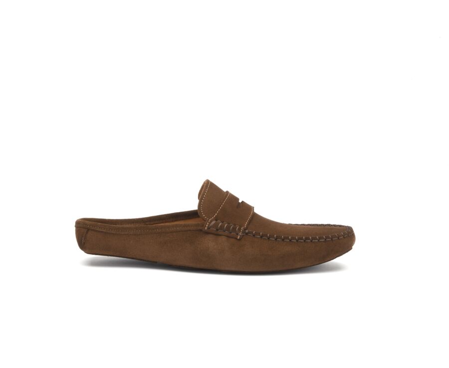 Chaussons mules homme Velours Chamois