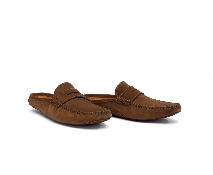 Chaussons mules homme Velours Chamois
