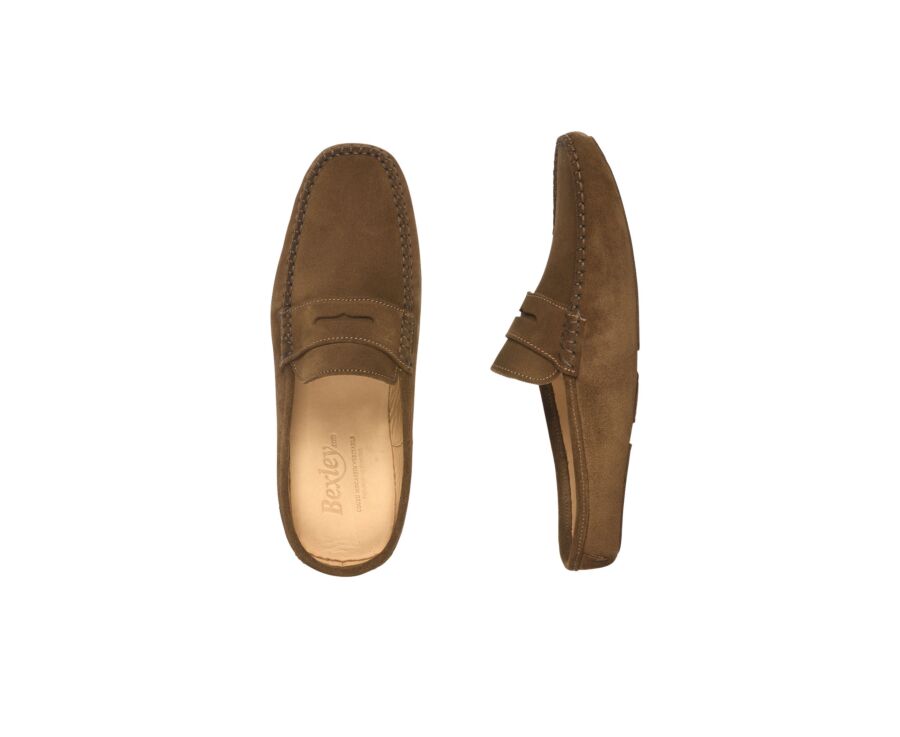 Chaussons mules homme Velours Chamois