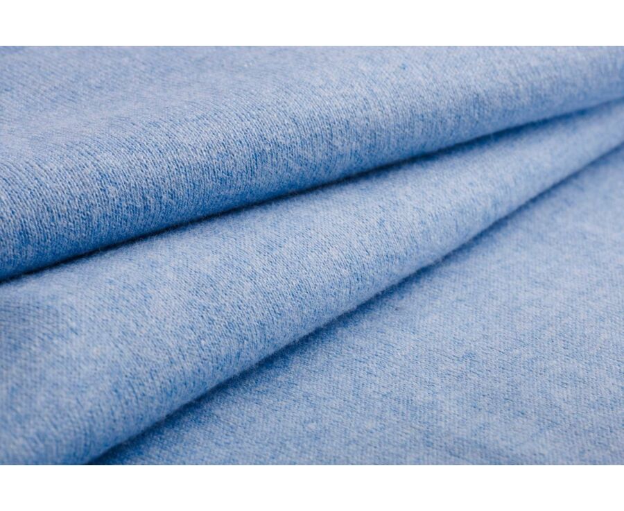 Pull fin coton bio/cachemire col V Bleu Ciel Chiné - VADIM