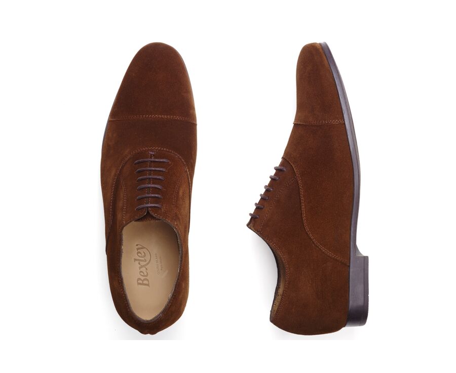 Richelieu homme - Velours Havane - LENNOX GOMME URBAN