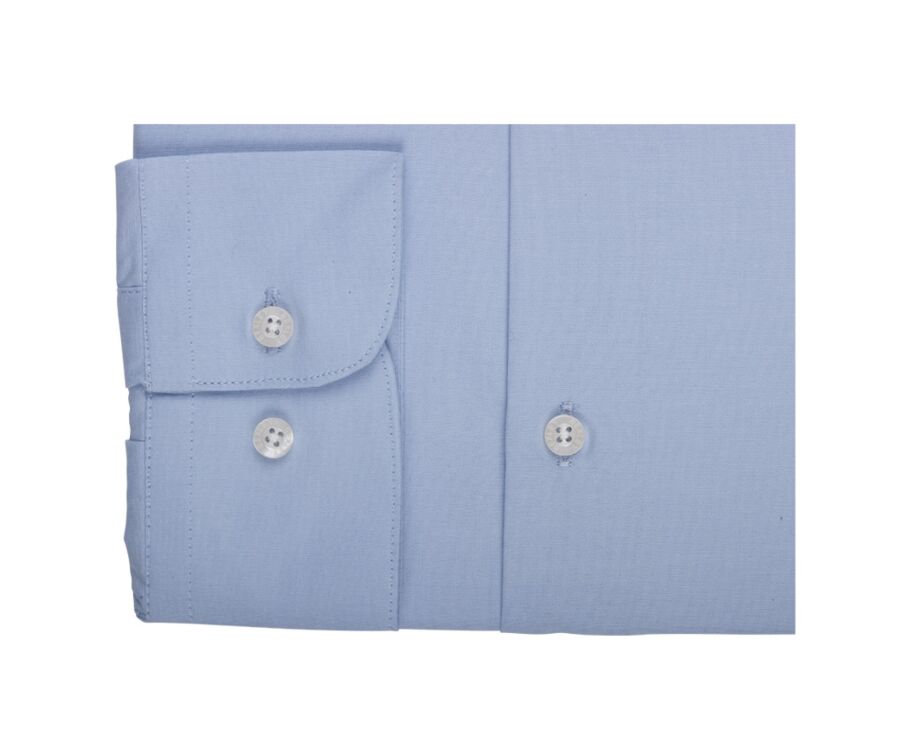 Chemise Bleu coton - Col français - LOUIS CLASSIC