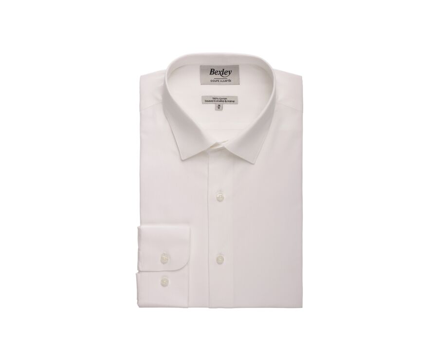 Chemise homme unie en popeline écrue - LOUIS CLASSIC