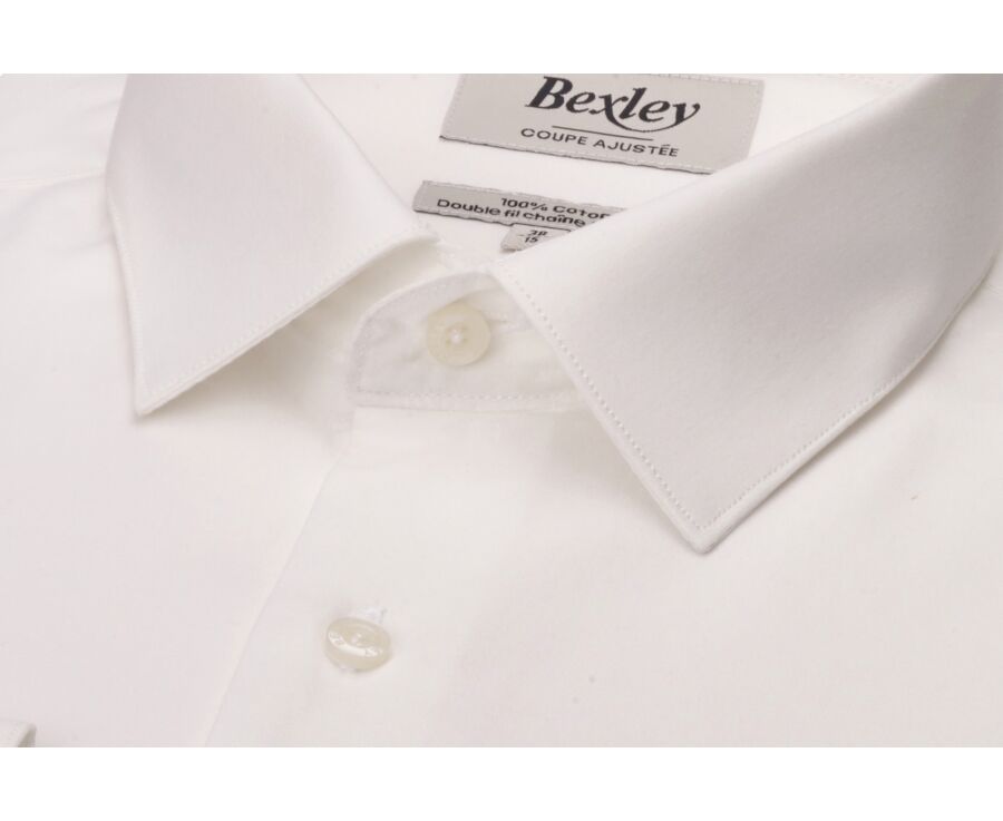 Chemise homme unie en popeline écrue - LOUIS CLASSIC