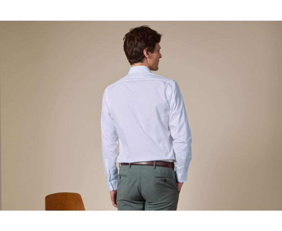 Chemise bleu pâle coton - Col français - LOUIS CLASSIC