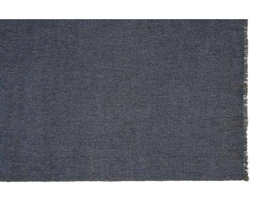Écharpe Laine et Cachemire Chevrons Bleu Chiné