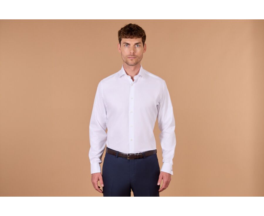 Chemise blanche à boutons de manchettes - PIETRO