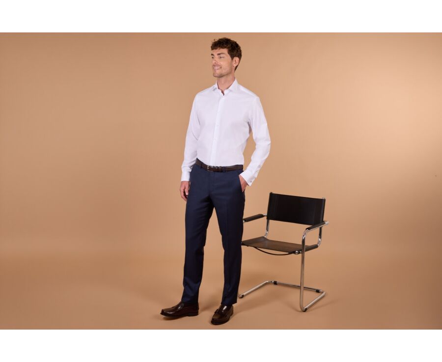Chemise blanche à boutons de manchettes - PIETRO